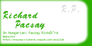 richard pacsay business card